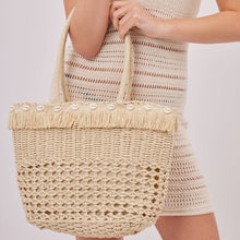 Load image into Gallery viewer, Woven Faux Shell Bag in Natural: Natural