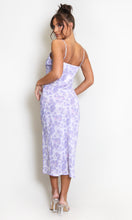 Load image into Gallery viewer, Lilac Floral Watercolour Midi Dress With Slit