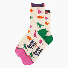 Load image into Gallery viewer, Women&#39;s Bamboo Socks - Cream/Multi, Dinosaurs: UK 3-7 | EU 36-40 | US 5-9