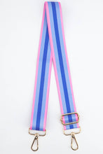 Load image into Gallery viewer, Contrasting Colourblock Striped Bag Strap in Azure Pink