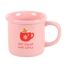 Load image into Gallery viewer, Pink Hot Cocoa and Chill Christmas Mug