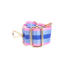 Load image into Gallery viewer, Contrasting Colourblock Striped Bag Strap in Azure Pink