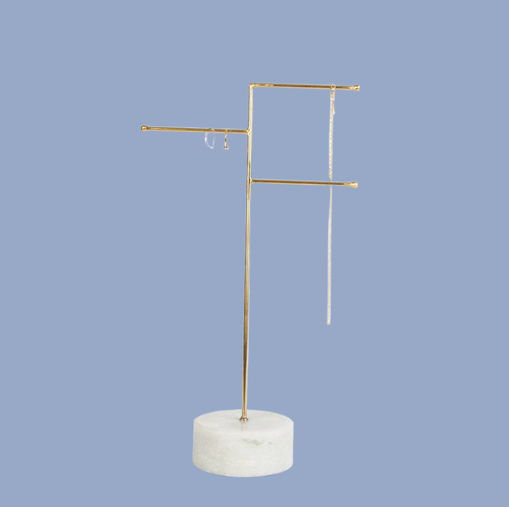 Marble and Brass Jewellery Stand