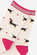 Load image into Gallery viewer, Women&#39;s Sausage Dog Love Heart Glasses Bamboo Socks: UK 3-7 | EU 36-40