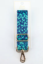 Load image into Gallery viewer, Two Tone Animal and Star Print Bag Strap in Blue &amp; Green