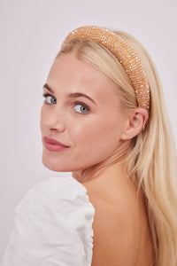 Beaded Headband in Champagne: Champagne