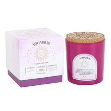 Load image into Gallery viewer, Aquarius Bergamot &amp; Mandarin Zodiac Crystal Candle