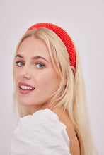 Load image into Gallery viewer, Solid Beaded Headband in Red: Red