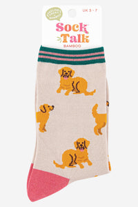 Women's Golden Retriever Bamboo Dog Socks: UK 3-7 | EU 36-40 | US 5-9