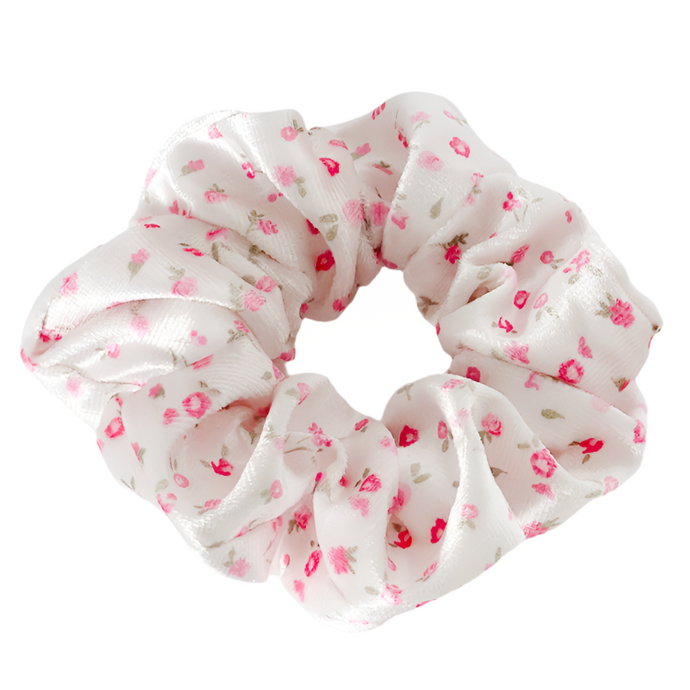 Pink Watercolour Flowers Scrunchie