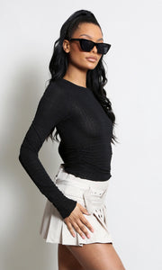 Textured Ruched Side Tops