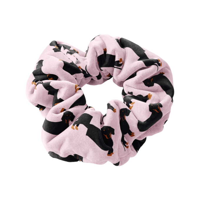 Pink Dachshund Scrunchie