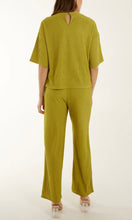 Load image into Gallery viewer, GREEN RIBBED T-SHIRT &amp; TROUSER CO-ORD SET