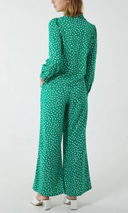 GREEN POLKA DOT TROUSERS