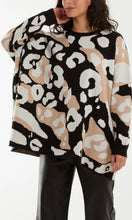 Load image into Gallery viewer, BLACK CONTRAST LEOPARD PRINT JUMPER