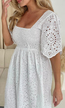 Load image into Gallery viewer, Aspen Broidery Tiered Midaxi Dress White