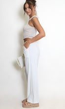 Load image into Gallery viewer, White Linen Blend Wide Leg Trouser