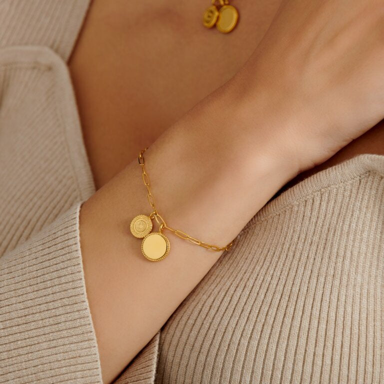 'Sister' Waterproof Gold Charm Bracelet