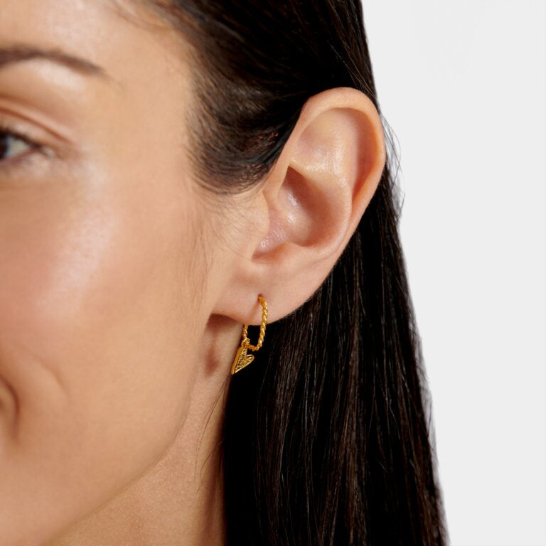 'Friendship' Waterproof Gold Heart Hoop Earrings