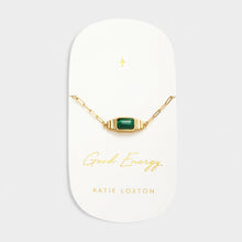 Load image into Gallery viewer, &#39;Good Energy&#39; Waterproof Gold Malachite Bracelet