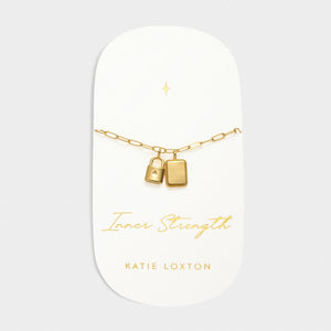 'Inner Strength' Waterproof Gold Charm Bracelet