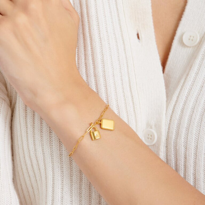 'Inner Strength' Waterproof Gold Charm Bracelet