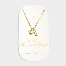 Load image into Gallery viewer, &#39;To The Moon and Back&#39; Waterproof Gold Charm Necklace