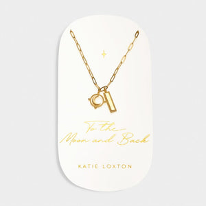 'To The Moon and Back' Waterproof Gold Charm Necklace