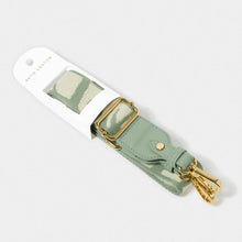 Load image into Gallery viewer, Seafoam Green and Ivory Canvas Bag Strap