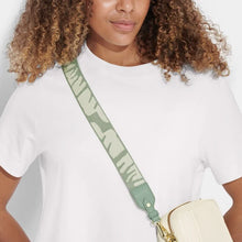 Load image into Gallery viewer, Seafoam Green and Ivory Canvas Bag Strap