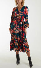 Load image into Gallery viewer, Teal Button Down Floral Dress