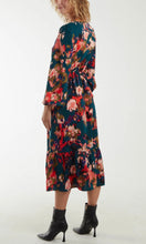 Load image into Gallery viewer, Teal Button Down Floral Dress