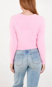 PINK FLUFFY KNIT CROPPED JUMPER