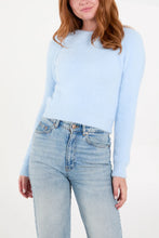 Load image into Gallery viewer, BLUE FLUFFY KNIT CROPPED JUMPER