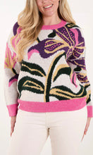 Load image into Gallery viewer, PINK GLITTER DETAILING FLOWER KNIT JUMPER