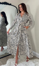 Load image into Gallery viewer, Angela Neutral Animal Print Shirt Maxi Dress