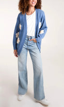 Load image into Gallery viewer, DENIM DAISY FLOWER CARDIGAN