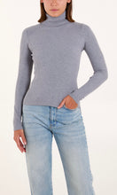 Load image into Gallery viewer, GREY ROLL NECK RIBBED TOP