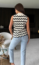 Load image into Gallery viewer, Jada Monochrome Crochet Chevron Top