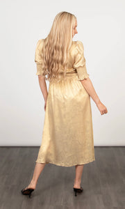 Hazel Tea Dress - Champagne, Metallic