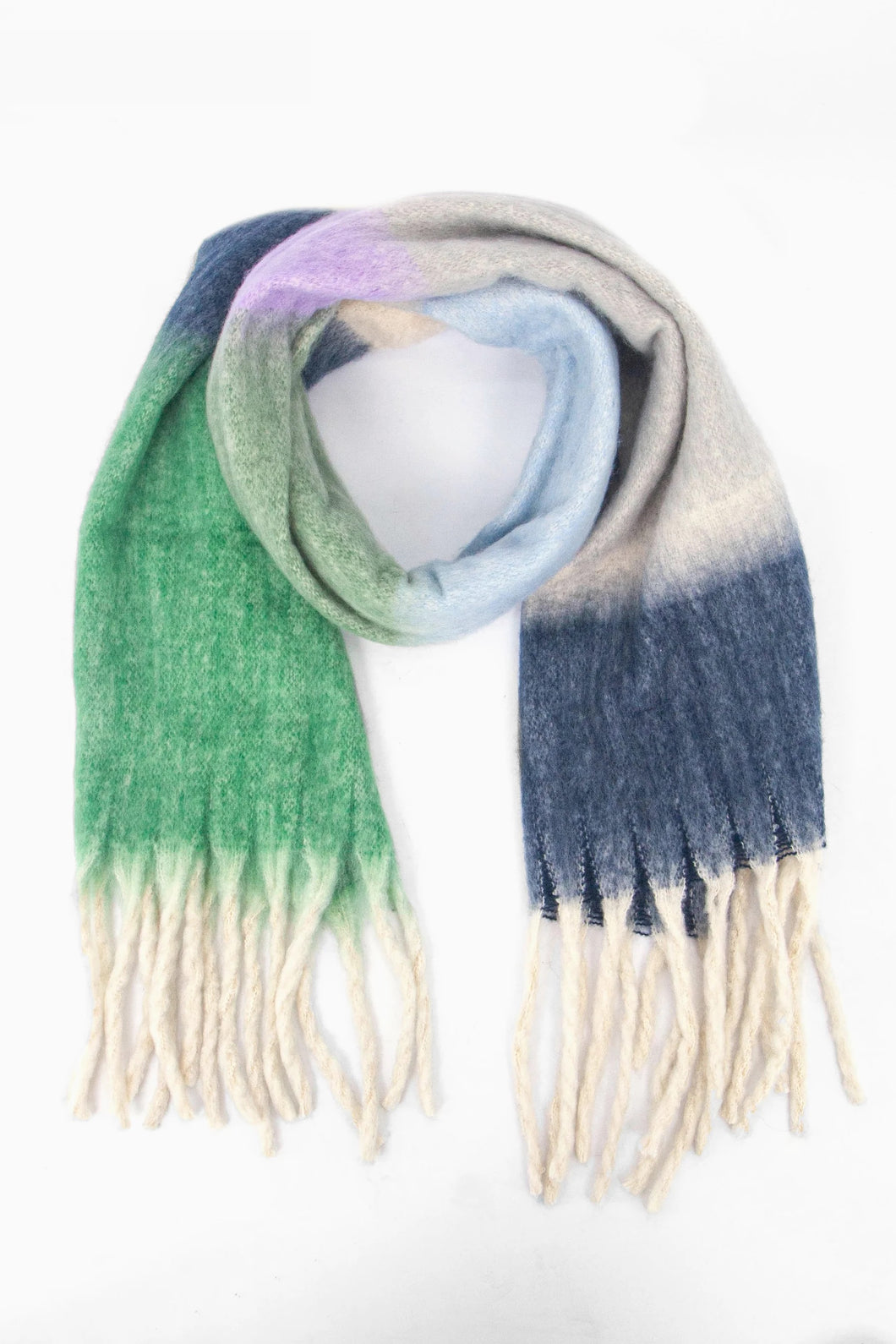 Joey Heavyweight Scarf - Green, Colour Block