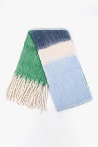 Joey Heavyweight Scarf - Green, Colour Block