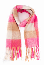 Load image into Gallery viewer, Allie Heavyweight Scarf - Pink, Square Colour Block