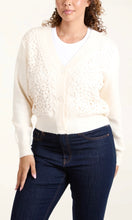 Load image into Gallery viewer, CREAM CROCHET DETAIL KNIT CARDIGAN