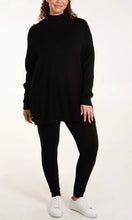 Load image into Gallery viewer, BLACK RIBBED HIGH NECK JUMPER &amp; KNIT LEGGING SET