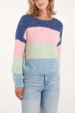 Load image into Gallery viewer, PASTEL RAINBOW MULTI COLOURED STRIPE KNIT JUMPER