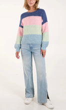 Load image into Gallery viewer, PASTEL RAINBOW MULTI COLOURED STRIPE KNIT JUMPER