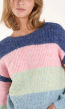 Load image into Gallery viewer, PASTEL RAINBOW MULTI COLOURED STRIPE KNIT JUMPER