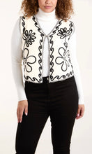 Load image into Gallery viewer, ABSTRACT FLOWER EMBROIDERED CONTRAST STITCH WAISTCOAT