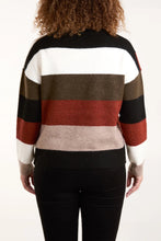 Load image into Gallery viewer, BLACK COLOURFUL DIAGONAL STRIPE KNIT JUMPER